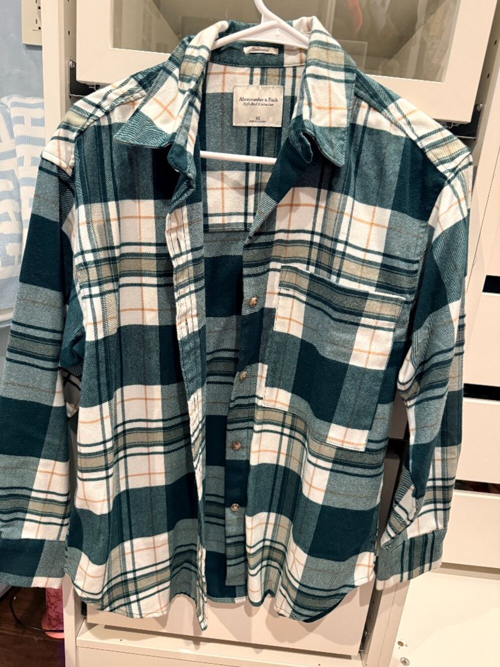 🍂 Abercrombie & Fitch Oversized Plaid Flannel Shirt — XS